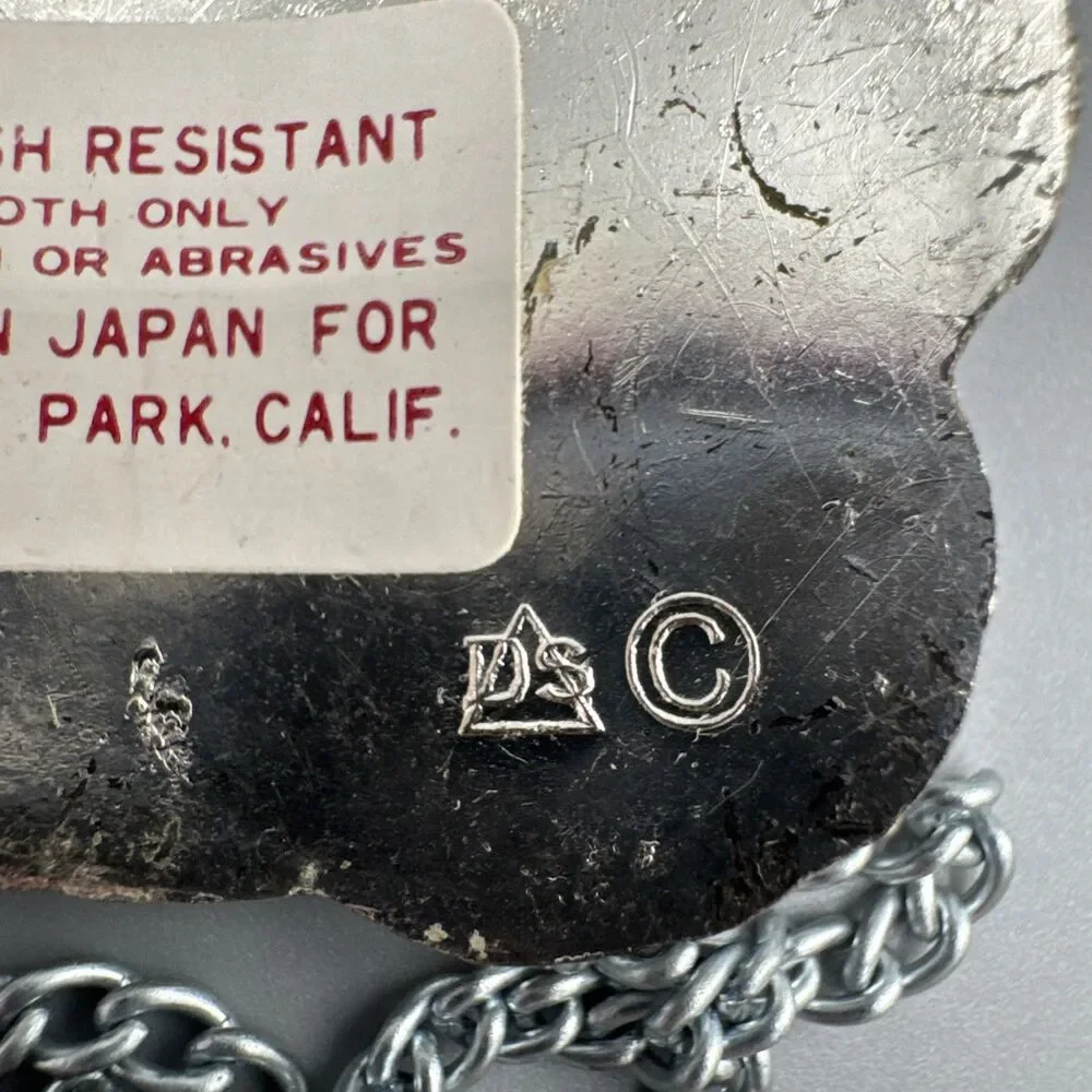 Vintage MC Delli Inc Silver Plate Decanter Liquor Tags Labels Set of 5 Japan